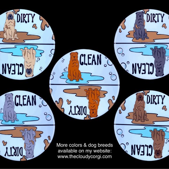 Brown Shar Pei Dog Dishwasher Magnet Kitchen Decor - Picture 3 of 4